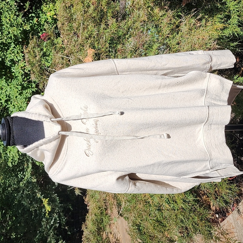 Jackson Hole Wyoming Cowl Neck Sweatshirt Cream Colored Size Large EUC